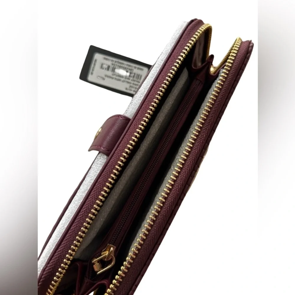 Badgley Mischka Plum Quilted Long Wallet/Phone Pocket & Wristlet
